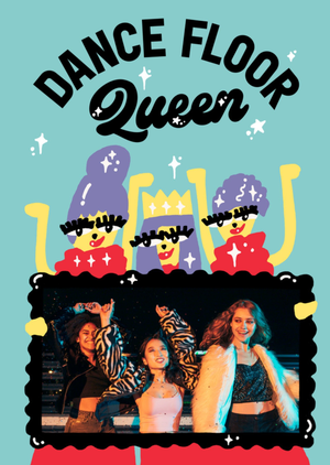 Moonpig Dance Floor Queen Hand-Drawn Photo Upload Birthday Card
