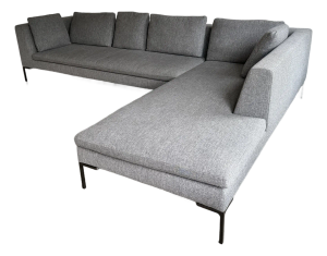 B&b Italia Charles Dark Gray Two-Piece Sectional Sofa by Antonio Citterio