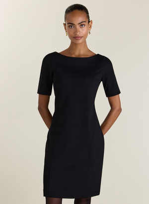 April Ponte Knee Length Dress - UK 14 | EU 40 | US 10 / Black