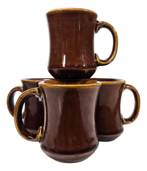 Brown Diner Mugs- Set of Four