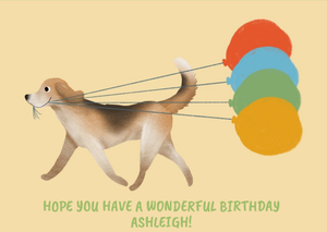 Moonpig Birthday Card - Wonderful Birthday - Birthday Balloons - Dogs