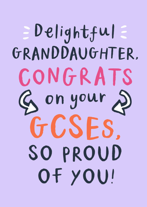 Moonpig Delightful Granddaughter Congrats On Your Gcses Typography Card