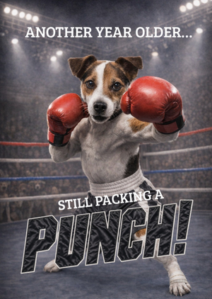 Moonpig Still Packing A Punch Boxing Dog Birthday Card