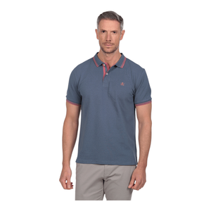 Mens Pirate Short Sleeve Polo Shirt (Blue)