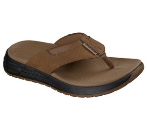 Skechers Mens Street Retro Jogger Tate Flip Flops - 9 UK / Brown Synthetic