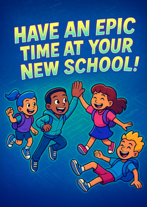 Moonpig Illustrated Children Have An Epic Time At Your New School Card