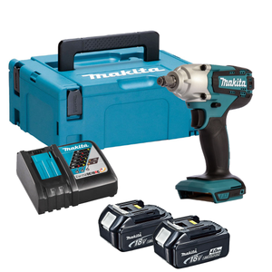Makita DTW190RMJ 18V LXT Cordless 1/2" Impact Wrench - 2x 4Ah Batteries, Charger & Makpac 2 Case