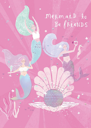 Moonpig Mermaid To Be Friends Party Disco Card