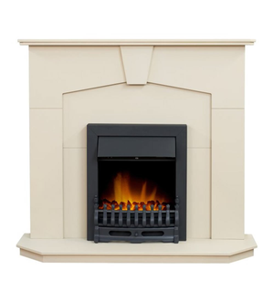Abbey Stone Effect Fireplace Suite with Black Blenheim Electric Fire