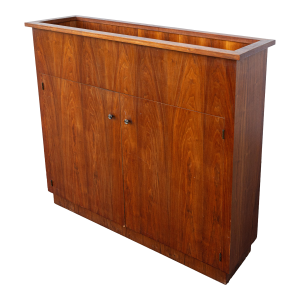 1960s Mid-Century Modern Walnut Trough Planter Room Divider Cabinet