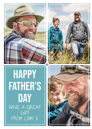 Moonpig Bright Teal Happy Father's Day Multi-Photo Card