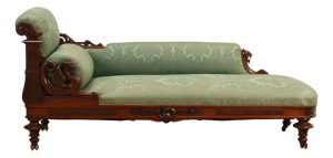 Antique American Renaissance Revival Style Carved Walnut Recamier Chaise Lounge