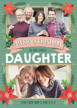 Moonpig Merry Christmas To Daughter Photo Upload Card