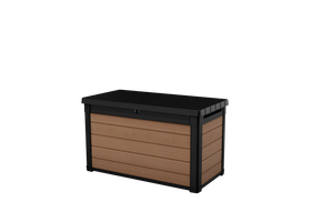 Arcón de exterior Cortina 123x62x71 cm y 380 L  - Marrón madera