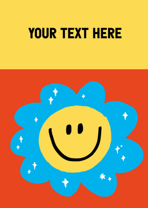 Moonpig Smiling Hand Drawn Flower Editable Text Card