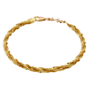 Pre-Owned 9ct Gold 7.5" Rope Twist Link Bracelet