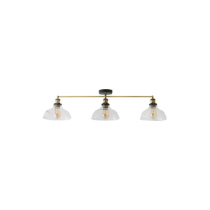 Brushed Gold 3 Arm Glass Shade Bar Ceiling Light
