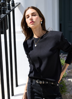 Alexa Strong Shoulder Top - UK 18 | EU 44 | US 14 / Black