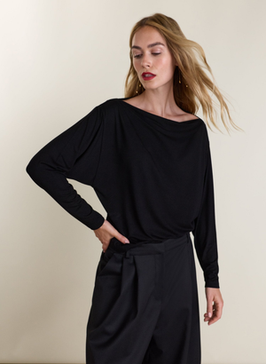 Arlene Boat Neck Top - UK 18 | EU 44 | US 14 / Black