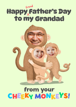 Moonpig From Your Cheeky Monkeys Photo Upload Grandad Father's Day Card