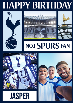 Moonpig Tottenham Hotspur Fc No.1 Spurs Fan Photo Upload Birthday Card