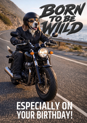 Moonpig Born To Be Wild Motorbike Dog Birthday Card