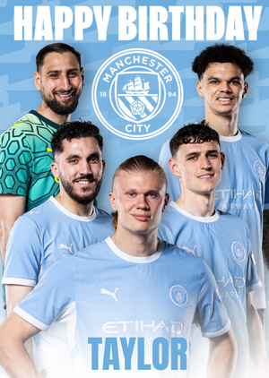 Moonpig Manchester City Fc Team Players Birthday Card
