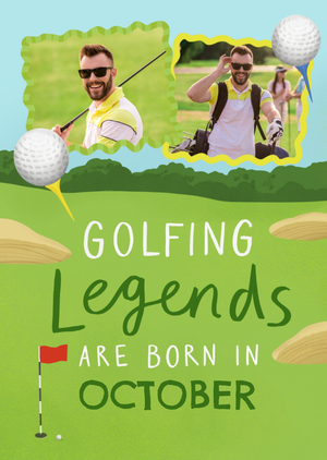 Moonpig Golfing Legends Are Born In October Photo Upload Birthday Card