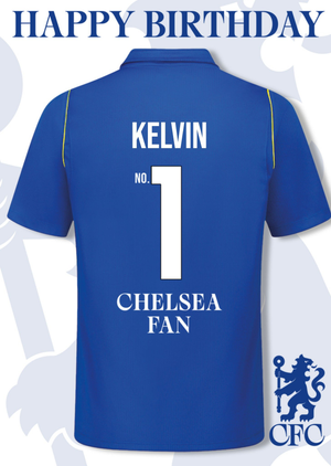 Moonpig Chelsea Fc No.1 Fan Football Shirt Birthday Card