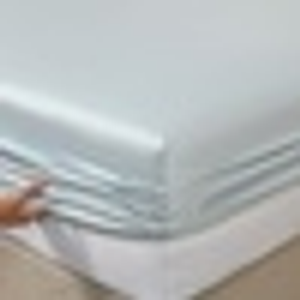 600TC Australian Cotton Fitted Sheet Soft Blue