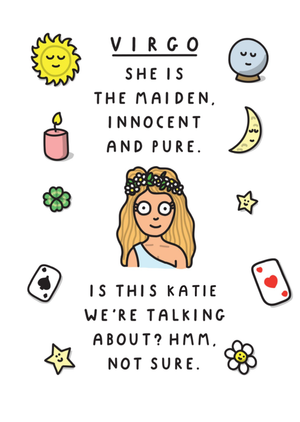 Moonpig Virgo The Maiden Innocent And Pure Zodiac Card