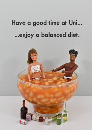 Bold And Bright Enjoy A Balanced Diet Funny Baked Beans Uni Card