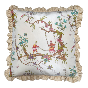 Scalamandre Chinoiserie Toile Silk Down Pillow