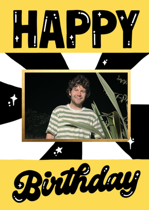 Moonpig Black And White Starburst Photo Upload Birthday Card