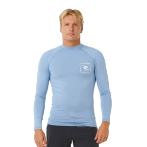 Rip Curl Mens Streamline UPF Long Sleeve Rash Vest - 2XL / Faded Denim