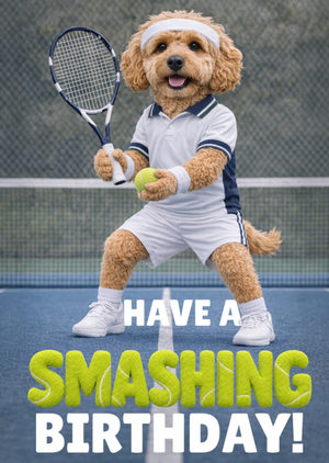 Moonpig Have A Smashing Birthday Tennis Dog Card