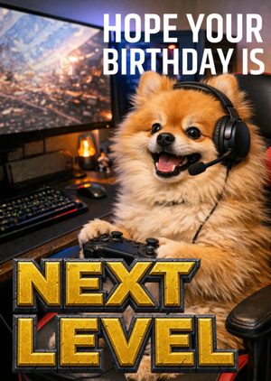 Moonpig Hope Your Birthday Is Next Level Gamer Dog Birthday Card