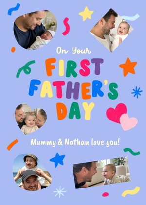 Moonpig Colourful Collage Photo Upload First Father's Day Card