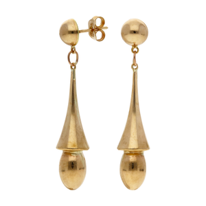 Pre-Owned 9ct Yellow Gold Hollow Torpedo Drop Earrings