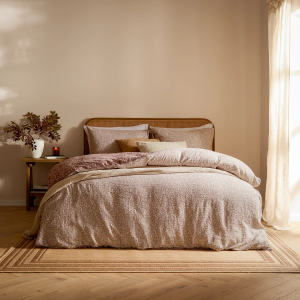 Perrie Leaf Duvet Cover Set - Cinnamon Super King 220x260cm
