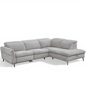 Ritchson Grey Fabric 3 Seater Corner Chaise Sofa