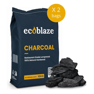 Ecoblaze Restaurant Grade Lumpwood Charcoal - 2 bags 10 kg
