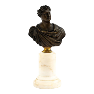 19th Century Bronze & Marble Coronation Bust of George IV