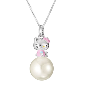 Connect Silver Plated Hello Kitty Pearl Necklace