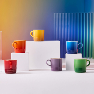 Le Creuset Rainbow Set Of 6 Stoneware Cappuccino Mugs