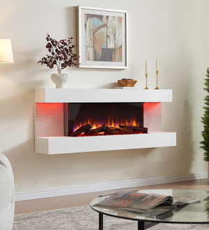 Blazebright Amba 60 Inch Wall Mounted Electric Fireplace Suite