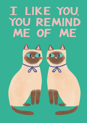 Moonpig Cute Siamese Cats Illustrated Just To Say Card