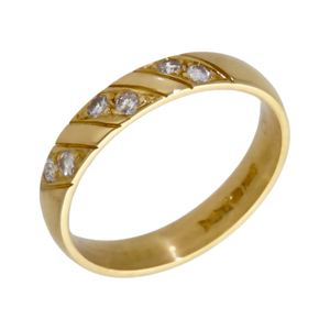 Pre-Owned 18ct Yellow Gold Diamond Set 3mm Band Ring