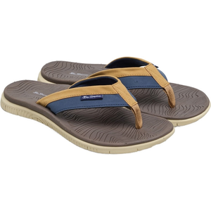 Ben Sherman Mens Surfside Summer Flip Flops - 9 UK / Tan/Navy