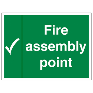 Fire Assembly Point 150 x 100 mm - 2mm Rigid Plastic (None)